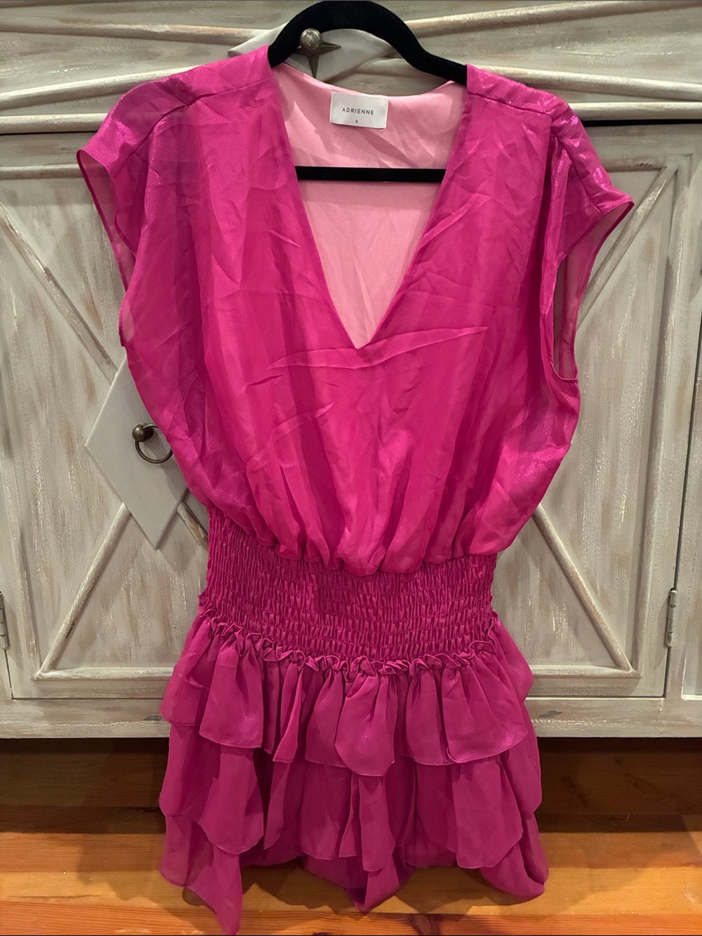 Adrienne Vibrant Fuchsia Ruffle Dress